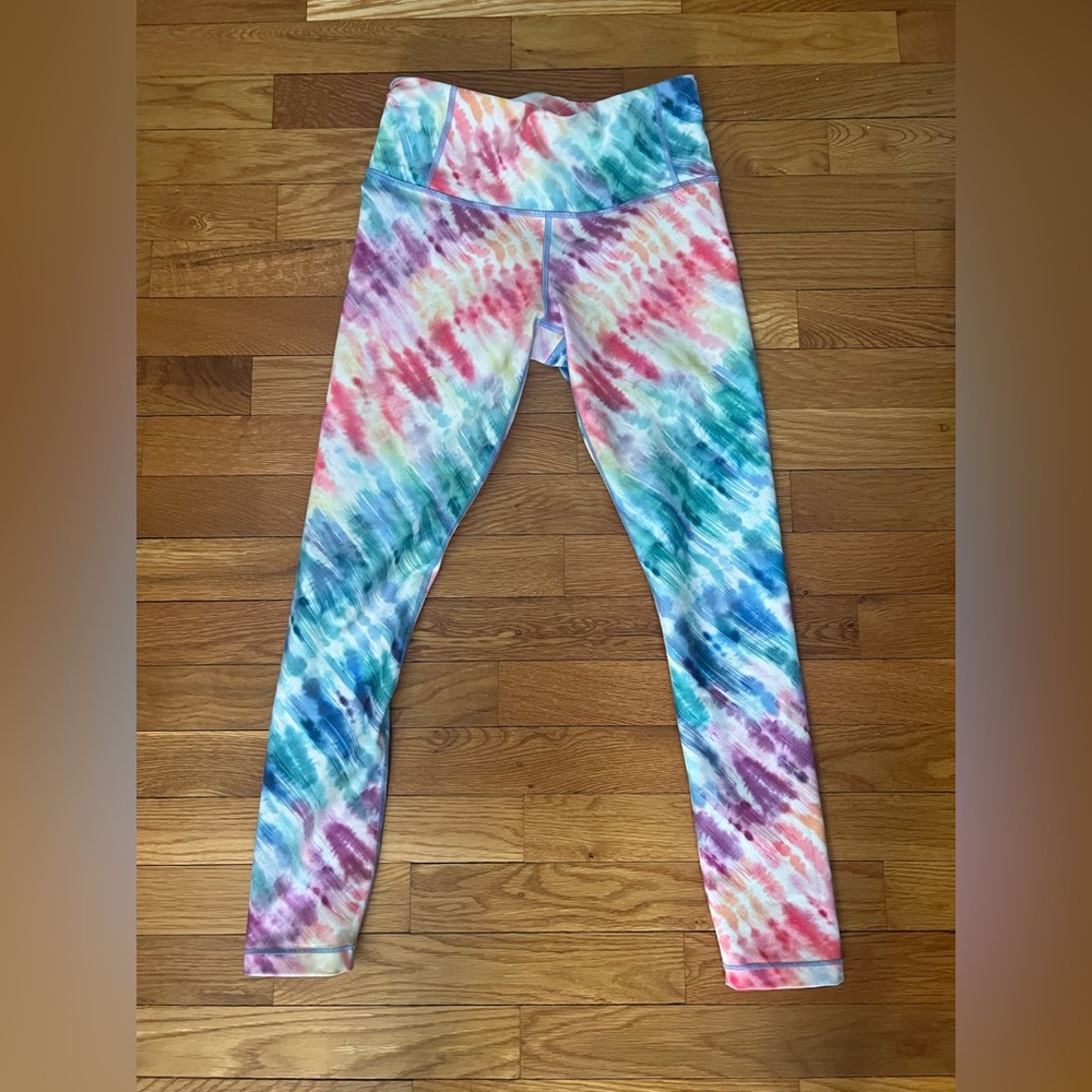 Athleta XS 7/8 tie dye watercolor leggings